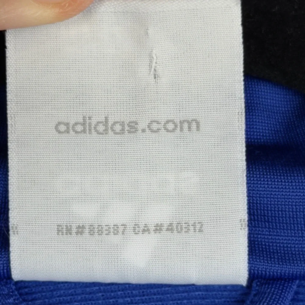 Adidas Mens Blue Black Colorblock Full Zip Track Jacket V38046 Size Medium